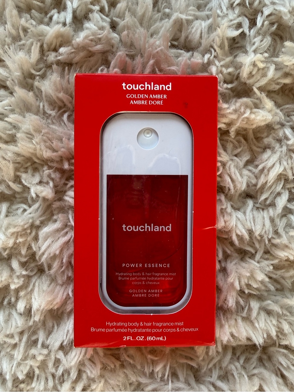 NIB Touchland Hydrating body and hair fragrance mist Golden Amber scent